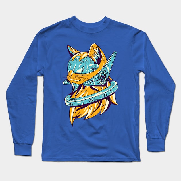 future cat illustration Long Sleeve T-Shirt by Mako Design 